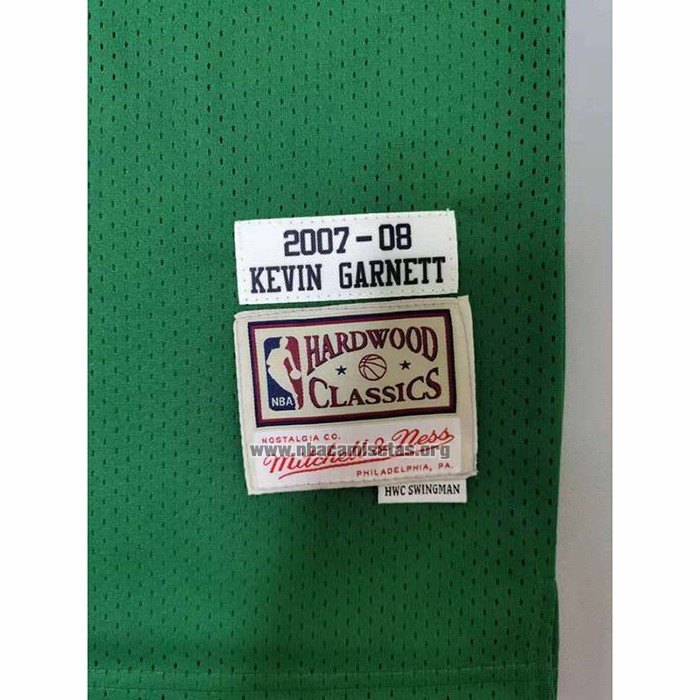 Camiseta Boston Celtics Kevin Garnett NO 5 Mitchell & Ness 2007-08 Verde